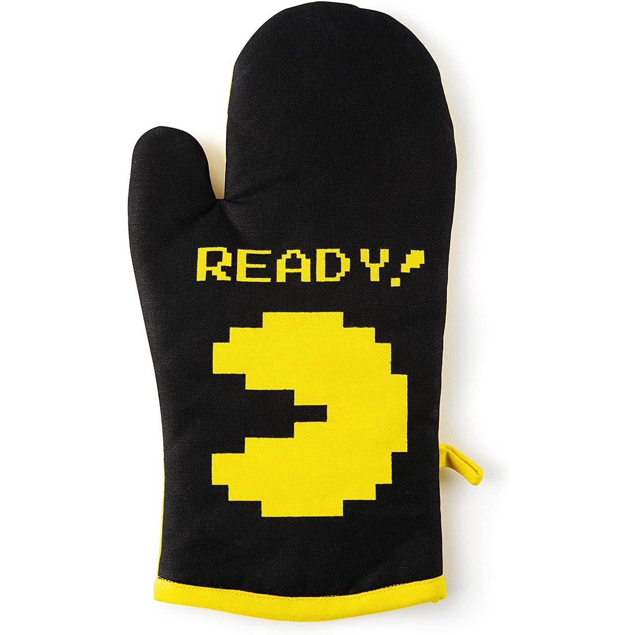 Excelsa Guanto forno Pac-man nero giallo trapuntato cotone cod.65321